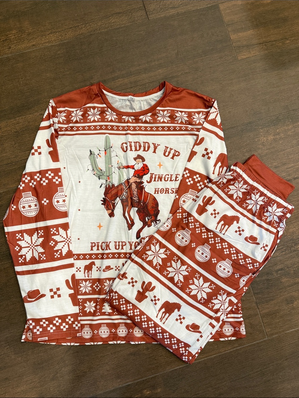 Mens Western 'Giddy Up' Holiday Pajama Set
